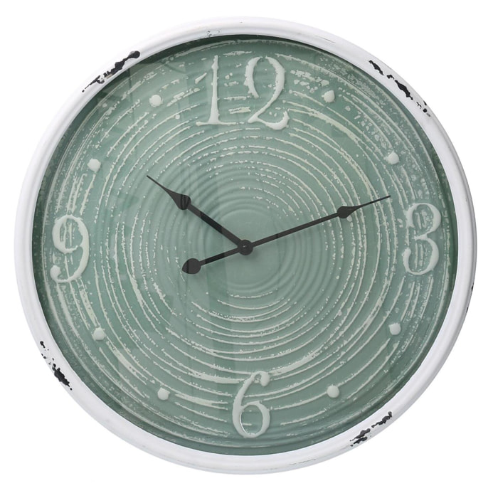 Orologio Vacchetti in metallo bordo bianco verde cmø48x6