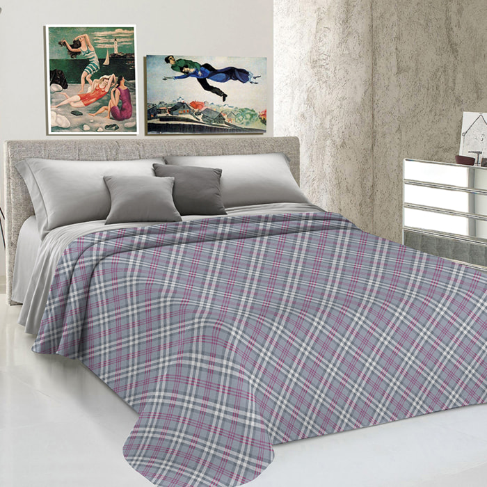 Copriletto di cotone scotty grigio 100% cotone