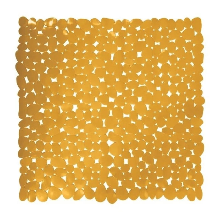 MSV Tapis fond de douche PVC GALETS 53x53cm Safran