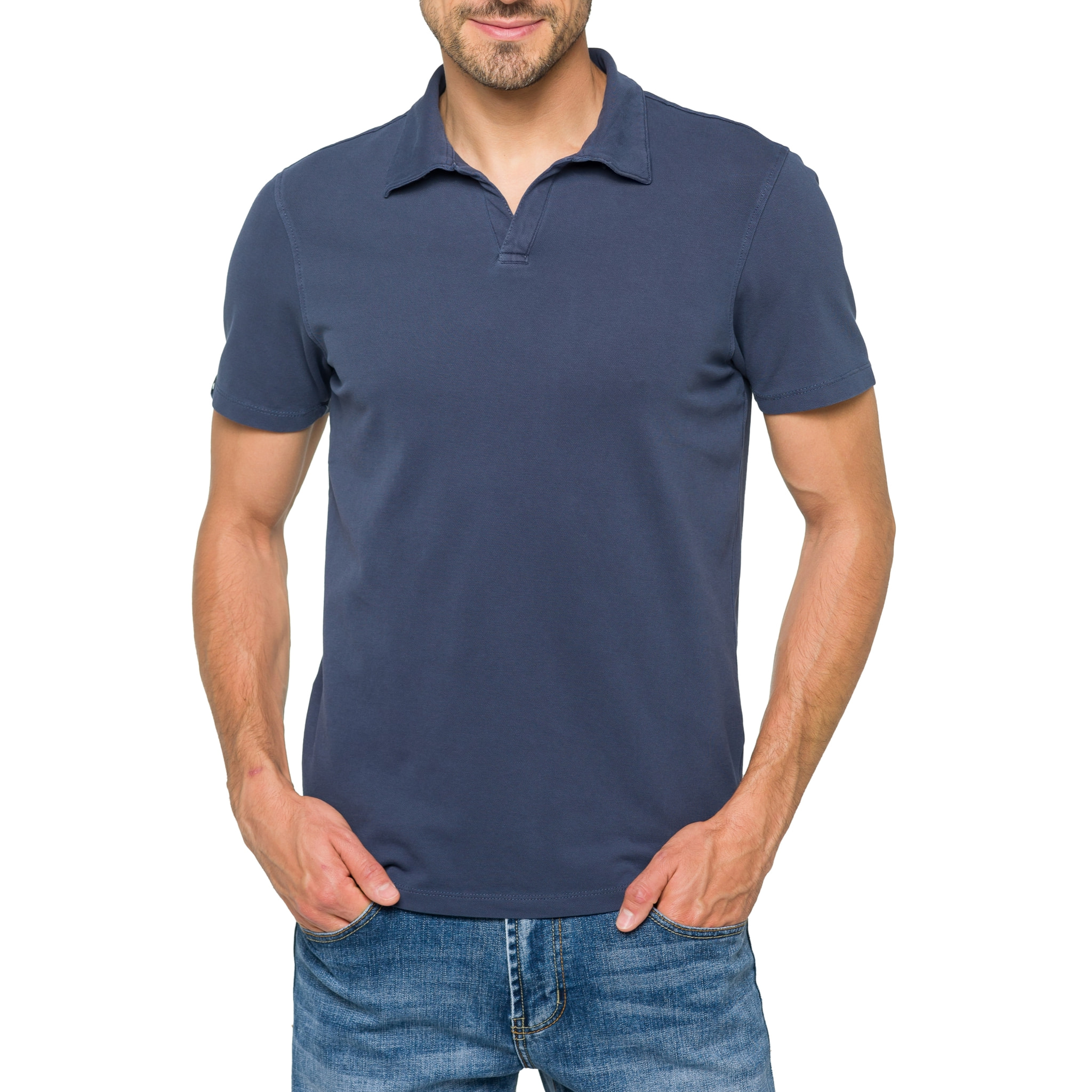 Polo Hot Buttered Lovina tinta unita blu navy