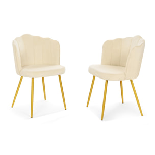 Chaises Arielle pieds dorés