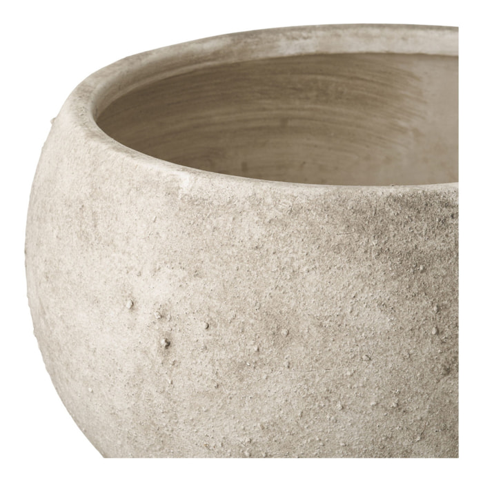 Portavaso in ceramica grigia a coppa larga su base ø26x19,5 cm