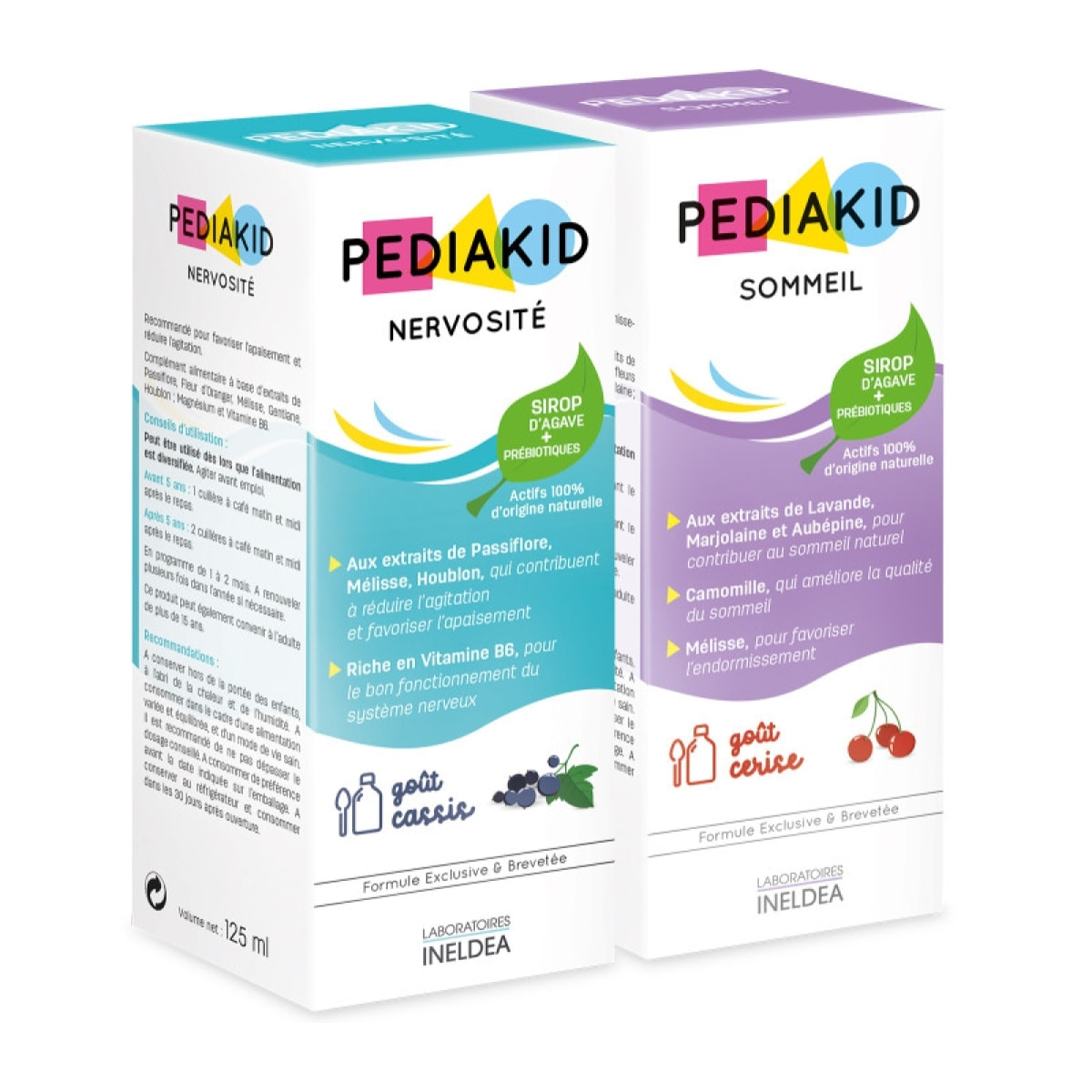 PEDIAKID - Pack Sirops Sommeil & Nervosité - Compléments alimentaires à base de plantes - Formule exclusive au sirop d'Agave - Aide à réduire l'agitation - Facilite l'endormissement - 2 flacons 125ml