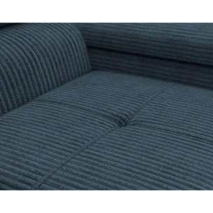 Pablo - fauteuil avec têtière ajustable - en velours côtelé - Bleu