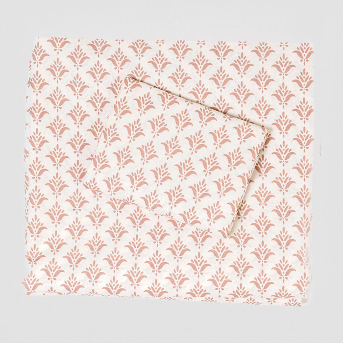 Set di lenzuola in cotone 100% morocco rosa keike