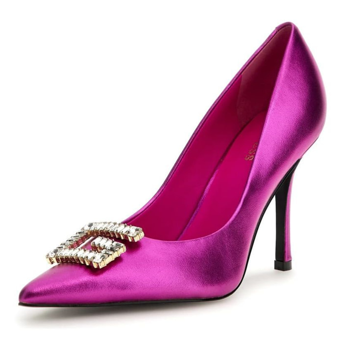 GUESS - Escarpins Scandel - cuir - fuchsia - talon : 10 cm