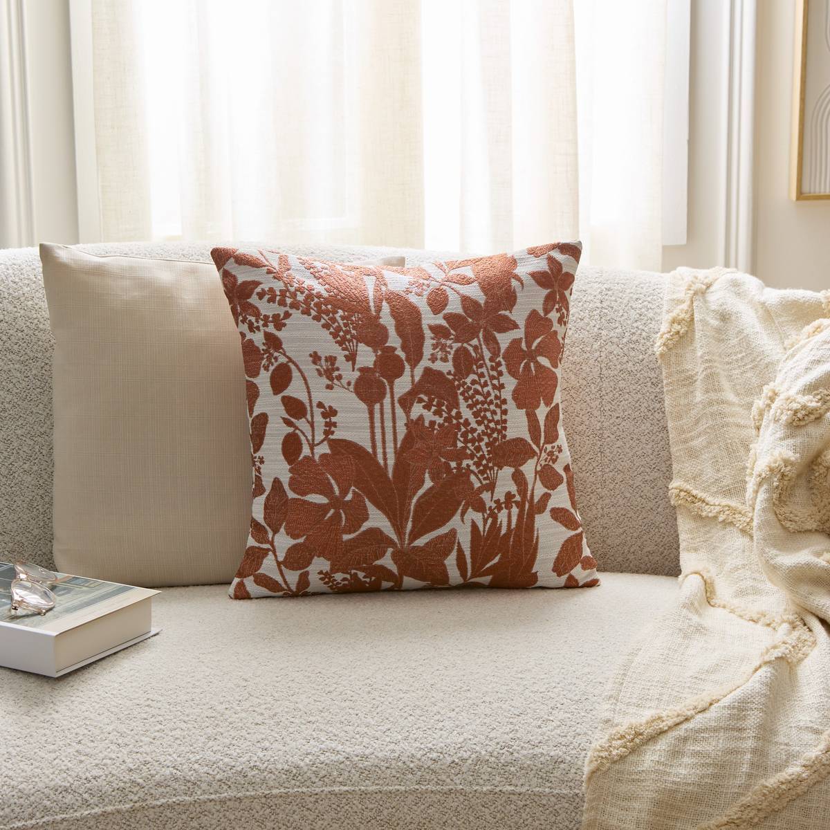 Coussin Samara 40x40cm terracotta