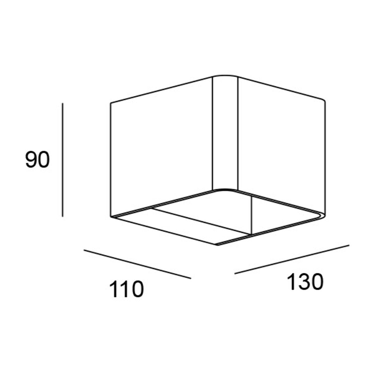 LEDS C4 Aplique IP65 Wilson Square LED 10.2 Blanco cálido - 2700K ON-OFF Gris urbano 623lm