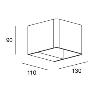LEDS C4 Aplique IP65 Wilson Square LED 10.2 Blanco cálido - 2700K ON-OFF Gris urbano 623lm
