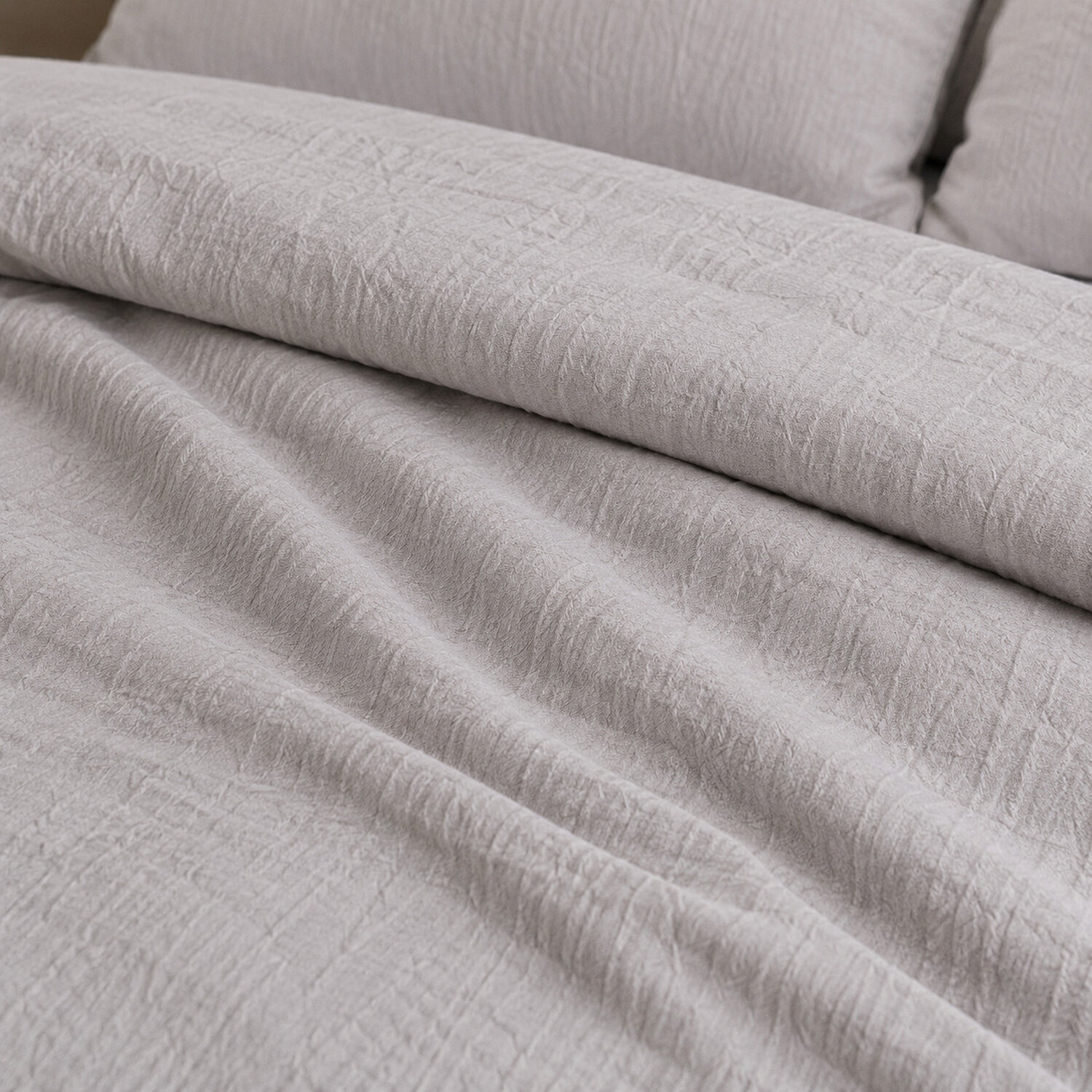 Housse de couette 100% gaze de coton lavé gris glacier