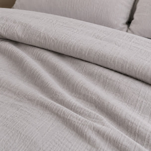Housse de couette 100% gaze de coton lavé gris glacier