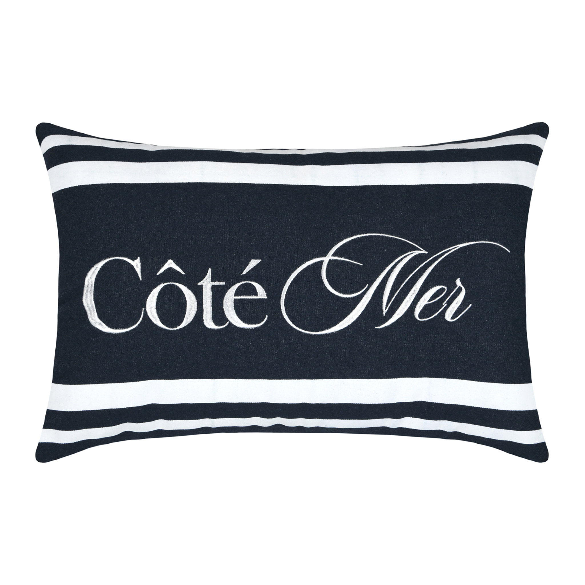 Coussin polycoton Côté Mer - Bleu Marine
