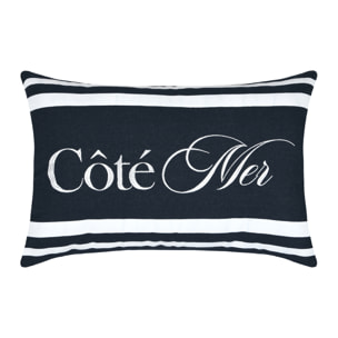 Coussin polycoton Côté Mer - Bleu Marine
