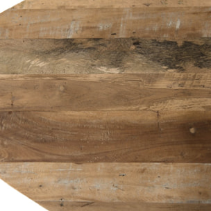 SIXTINE - Table basse bois ovoïde Teck recyclé pieds métal