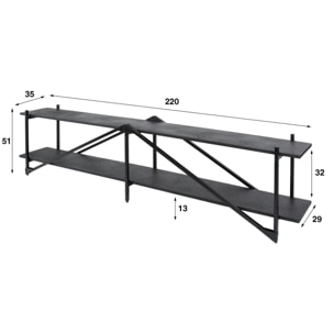 Banc tv moderne 2 niveaux 220 cm RALF