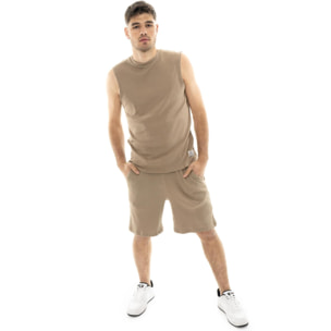 Pantaloncino uomo Leone 1947 Apparel in costina con fascia elastica. Comfort quotidiano.