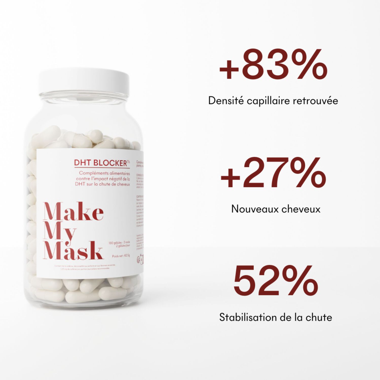 DHT Blocker - Complement Alimentaire Anti-Chute Hormonale 3 Mois