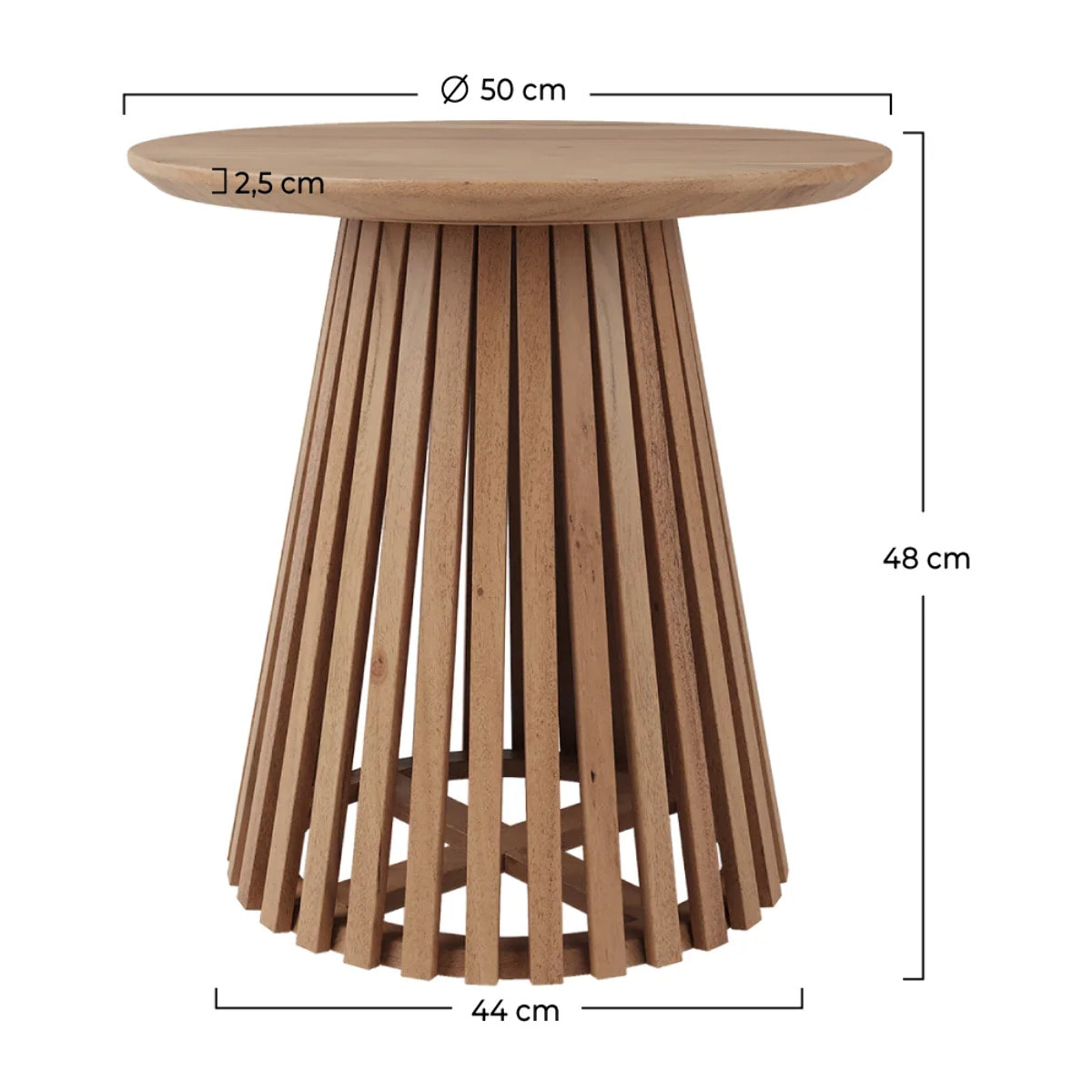 Table d'appoint ronde bois clair en bois d'acacia D50 cm - Képès