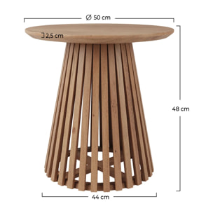 Table d'appoint ronde bois clair en bois d'acacia D50 cm - Képès