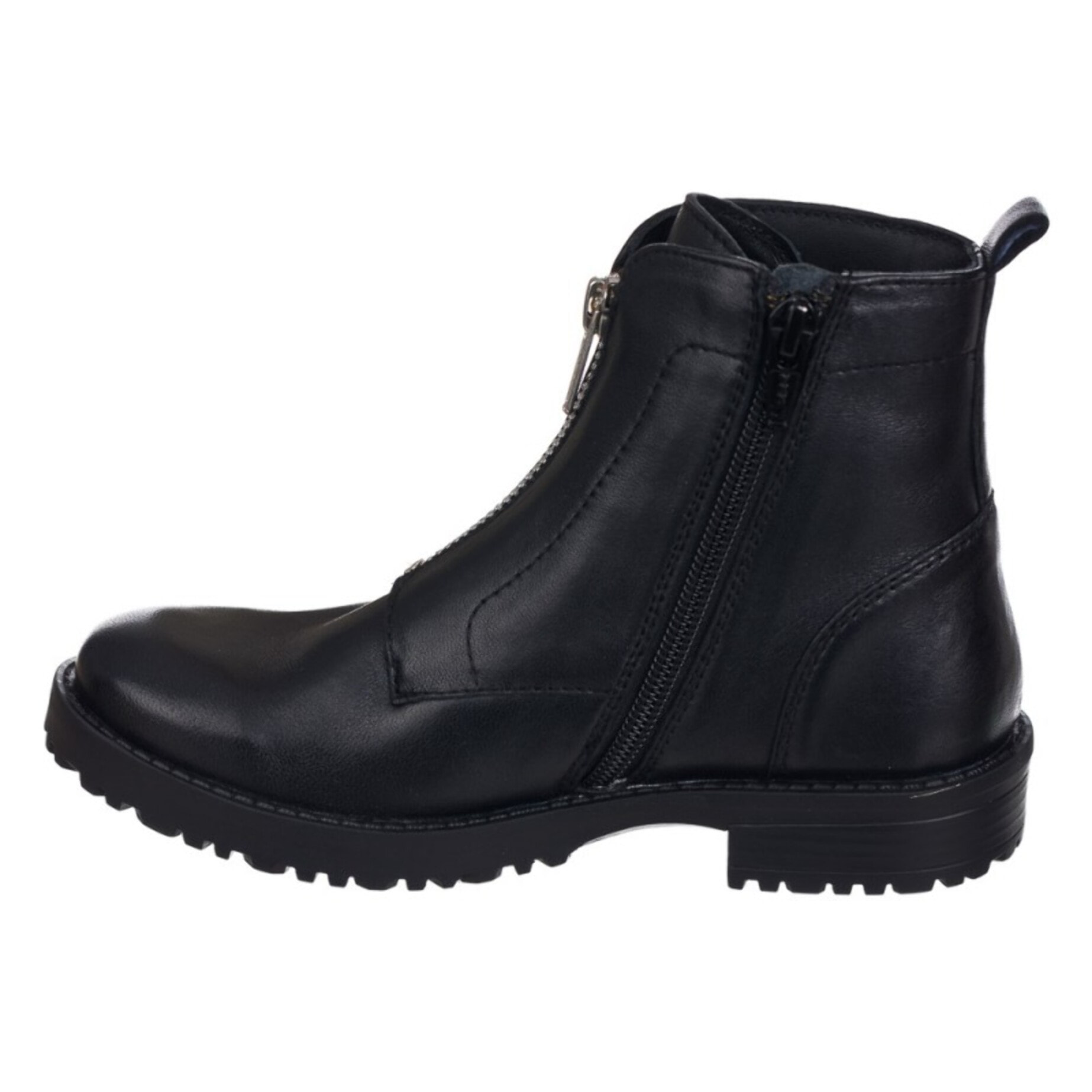 Botin  en piel - cremallera central