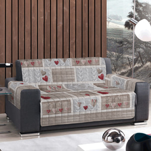 Copridivano shabby in love rosso