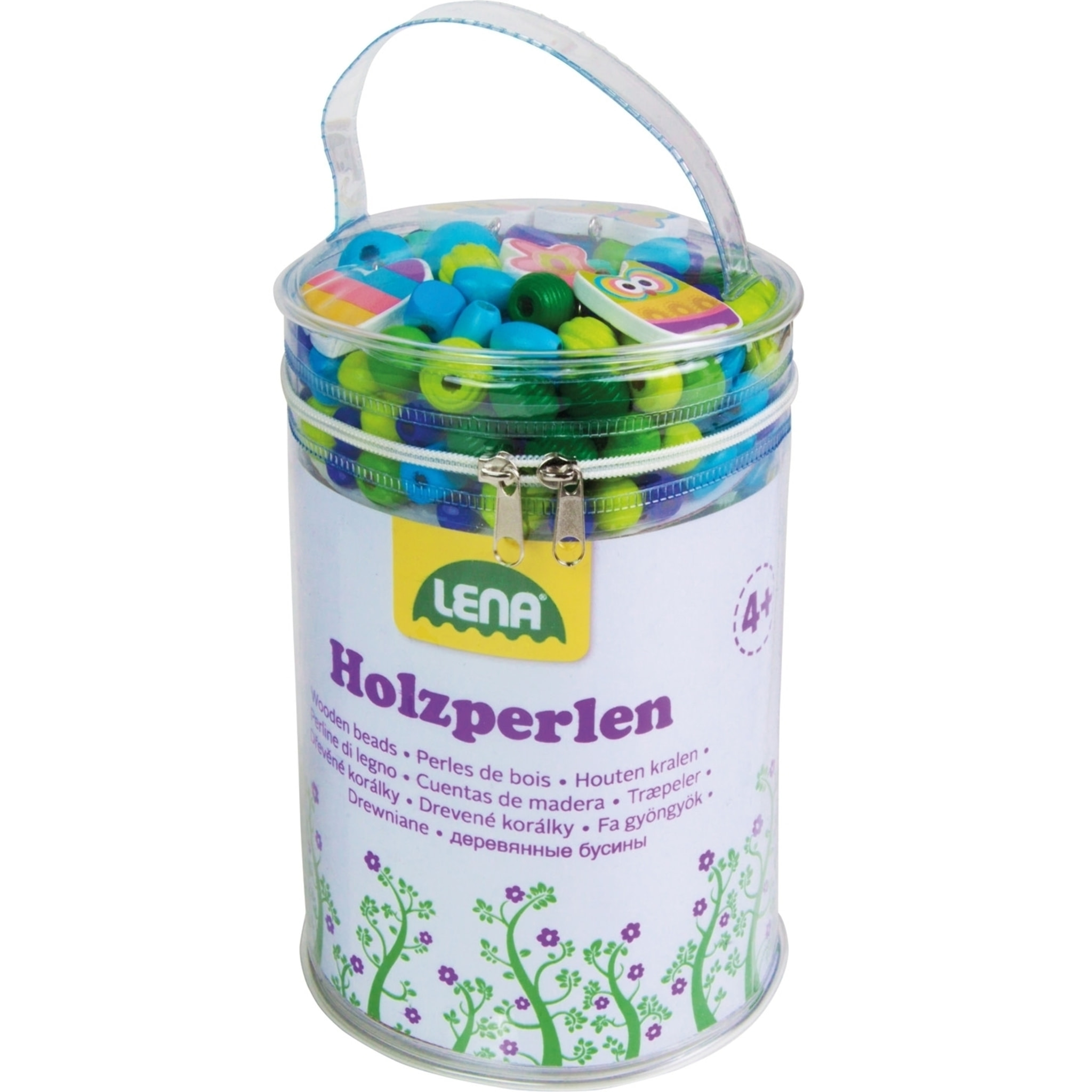 Grande Borsa di Perle in Legno, Blu