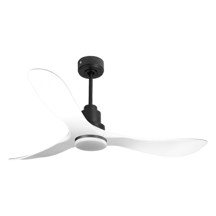 Ventilateur de plafond Réversible  Thermostat Dimmable Wifi Moteur à courant continu Toits en pente Télécommande Lumière à trois tons Hypersilence Mémoire