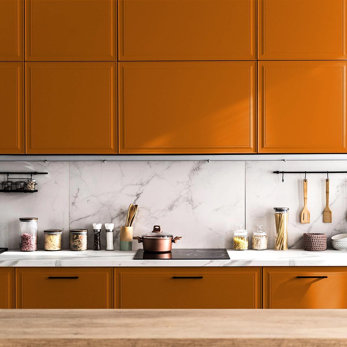 Rouleau adhésif décoratif Vinyle au Mètre - Noisette - Sticker Lavable Imperméable Mur Cuisine Meubles