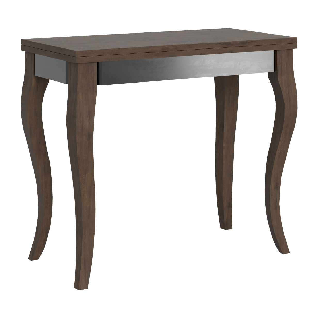 Console extensible portefeuille 90x45/90 cm Olanda Librox Noyer cadre Gris