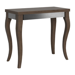 Console extensible portefeuille 90x45/90 cm Olanda Librox Noyer cadre Gris