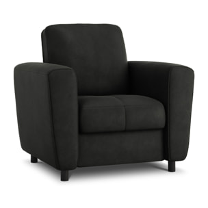 Fauteuil "Audra" en cuir véritable noir