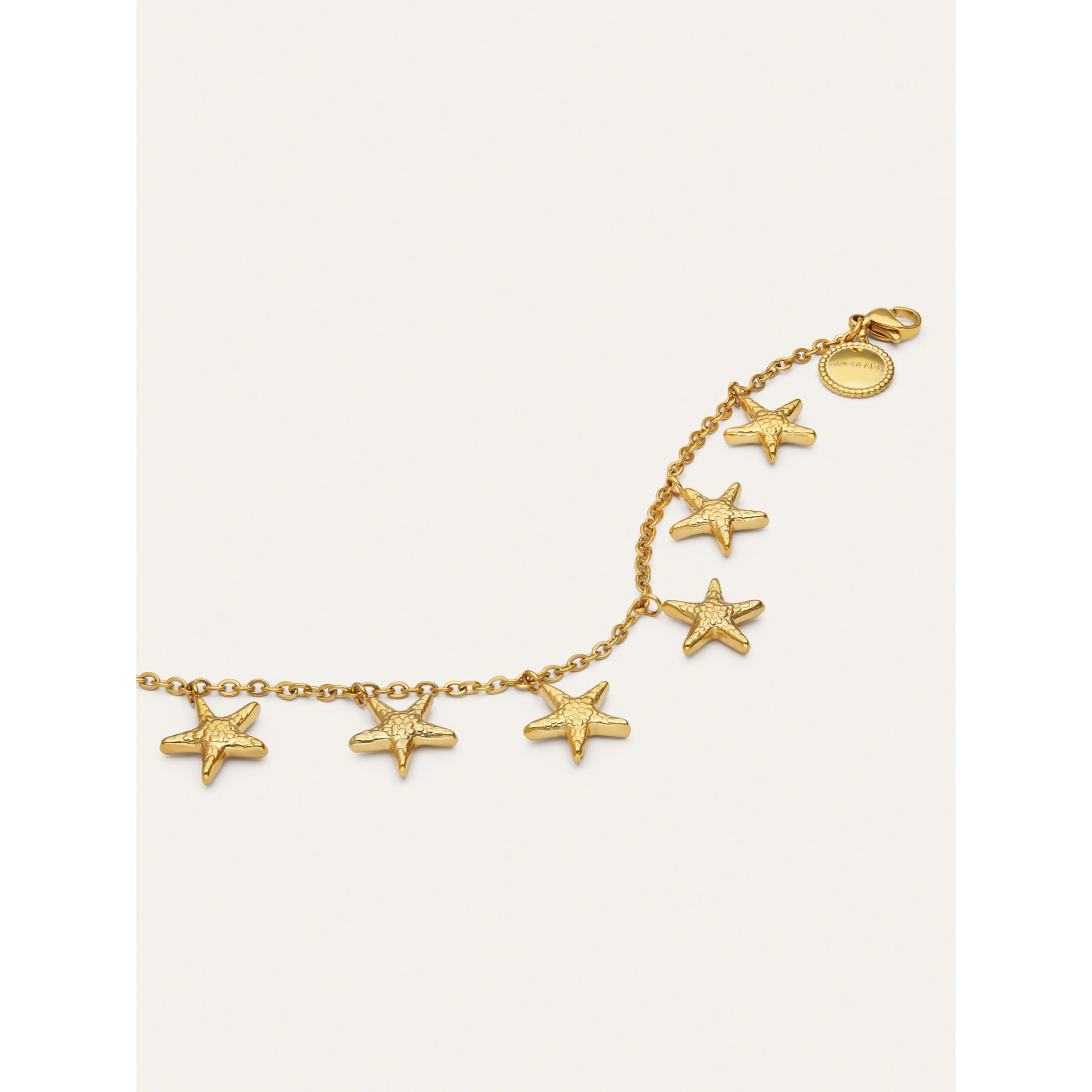 Tobillera Estrellas del Mar Acero Baño Oro