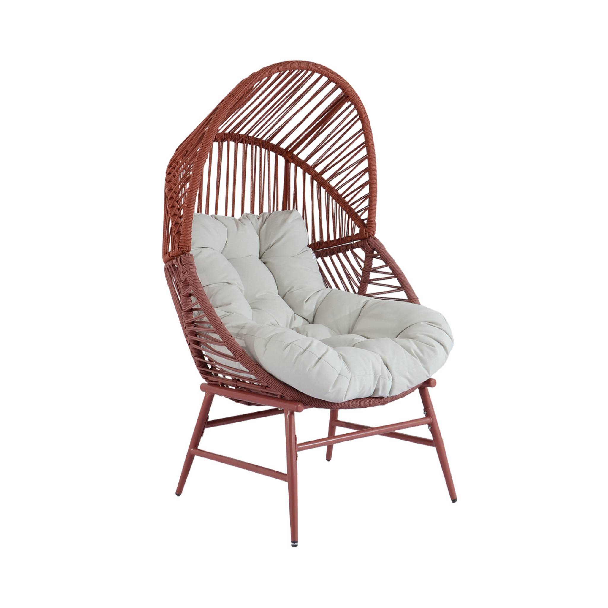 Fauteuil oeuf de jardin acier et résine tressée OVOA