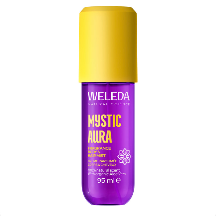 WELEDA - Brume parfumée corps & cheveux Mystic Aura 95ml - Brume Corps & Cheveux au parfum irresistible et envoutant - Rafraîchit la peau et les cheveux