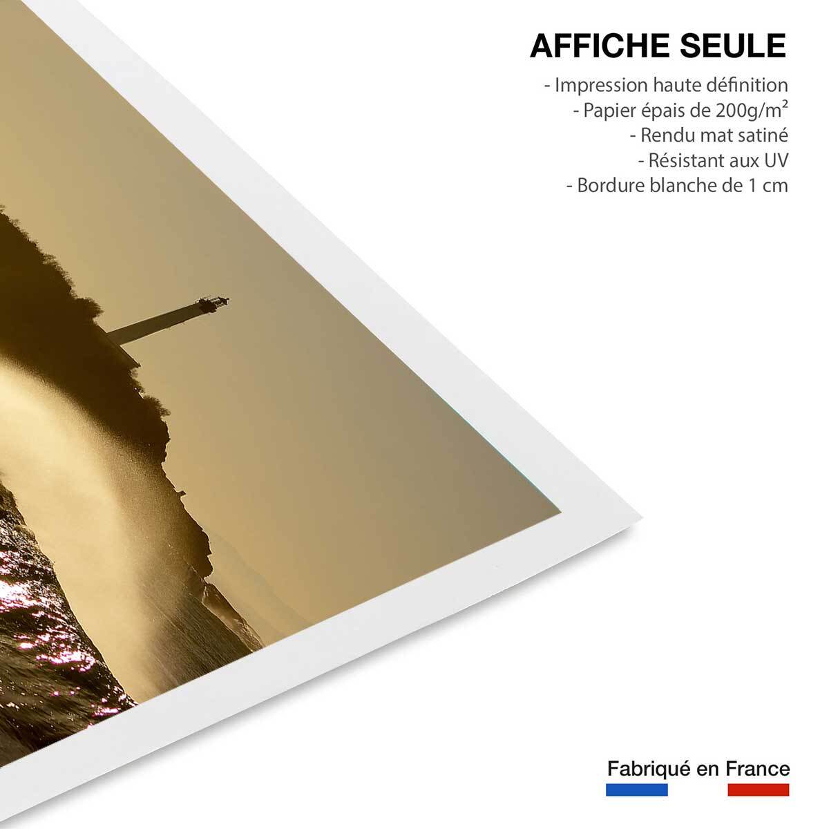 Affiche Biarritz Le phare de la pointe Saint Martin Affiche seule