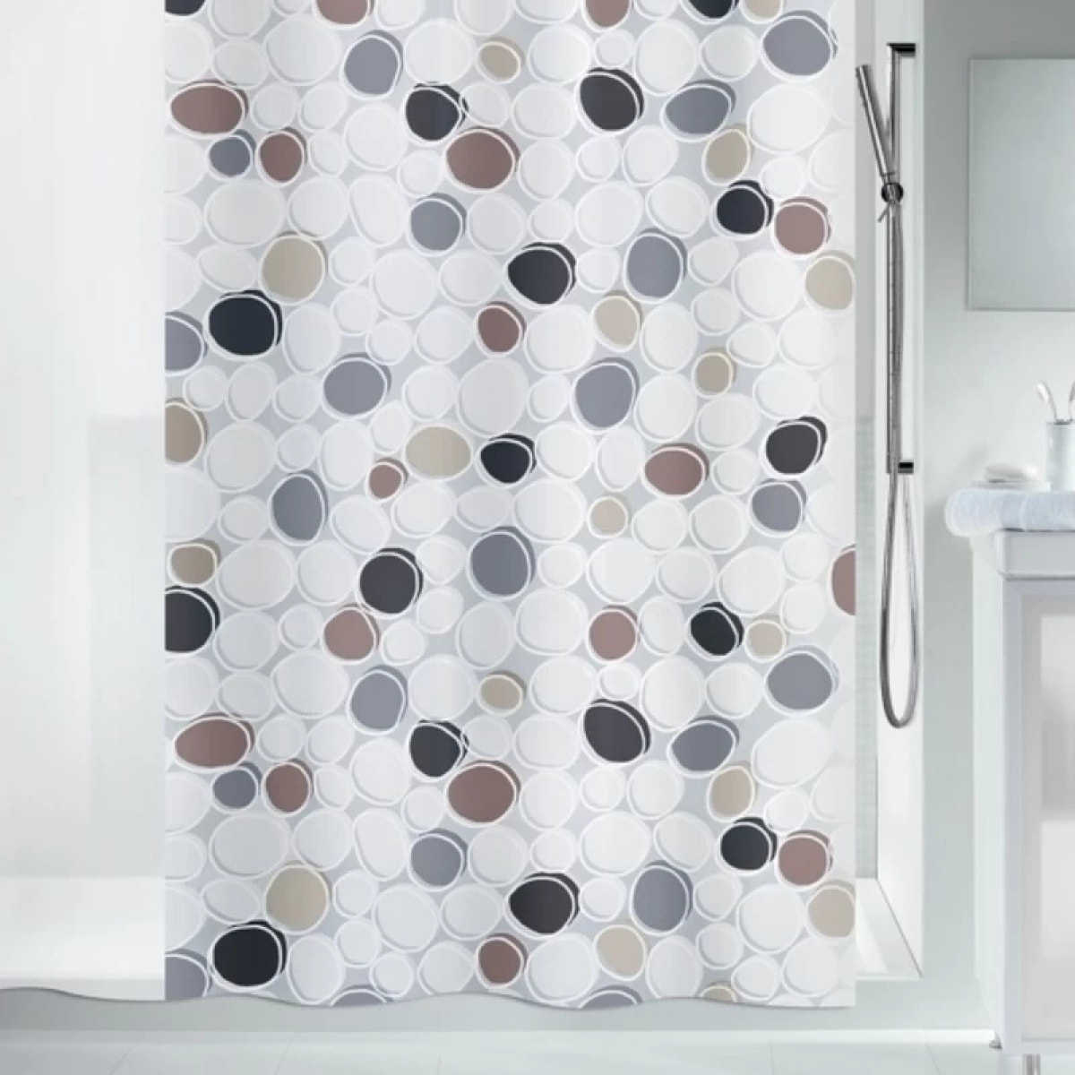 Rideau de douche PEVA DIDO 180x200cm Gris & Marron Spirella