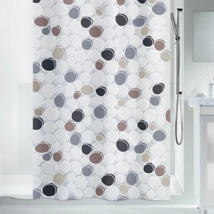 Rideau de douche PEVA DIDO 180x200cm Gris & Marron Spirella