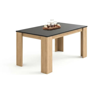 Mesa de comedor Naya en roble canadian y grafito 140X80 cm Roble Canadian - Grafito