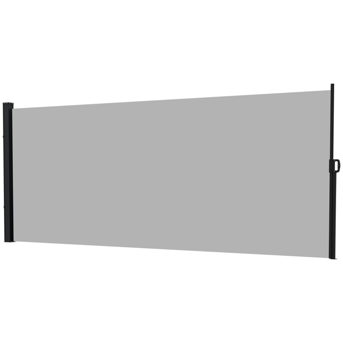 Store latéral brise-vue paravent rétractable de jardin dim. 3 x 2 m alu. polyester gris clair