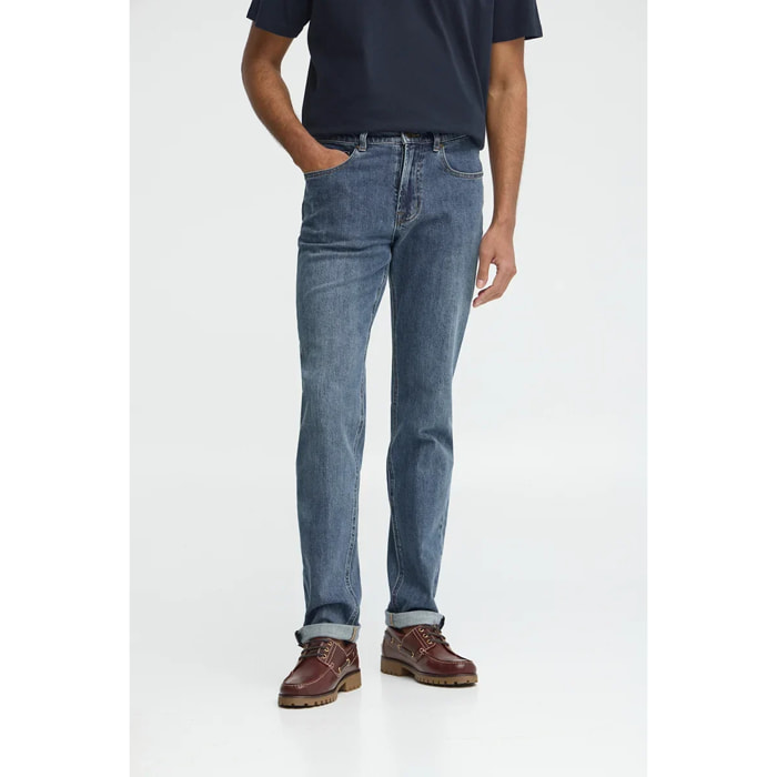 Vaquero azul medio de corte slim con logo Polo Club