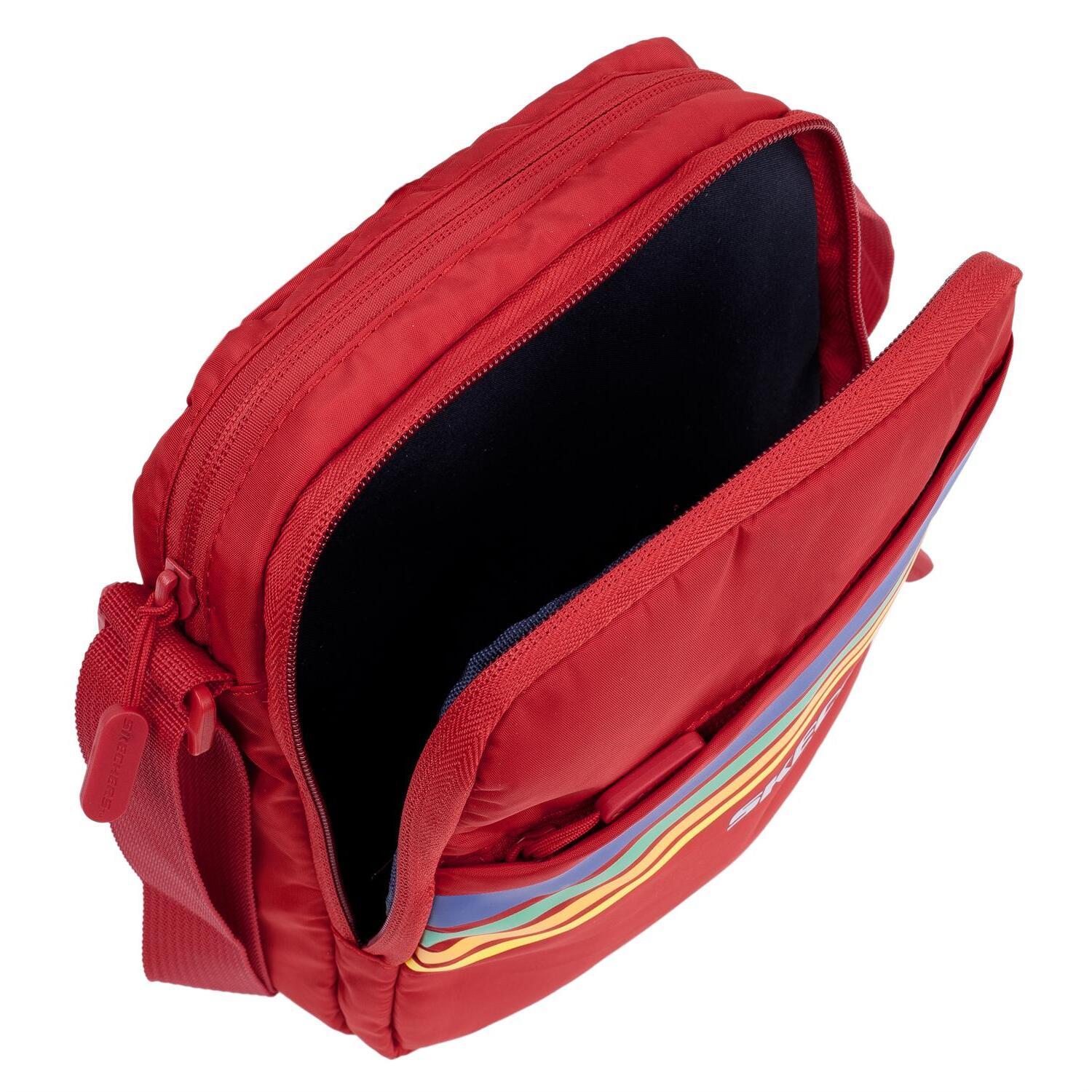 Bandolera Hombre Sintetica Skechers Set Rojo Intenso