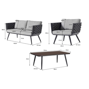 Salon de jardin Rimini gris Kare Design
