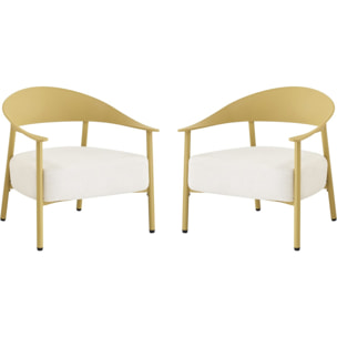 Lot de 2 fauteuils de jardin en plastique et métal "Céora" - Jaune