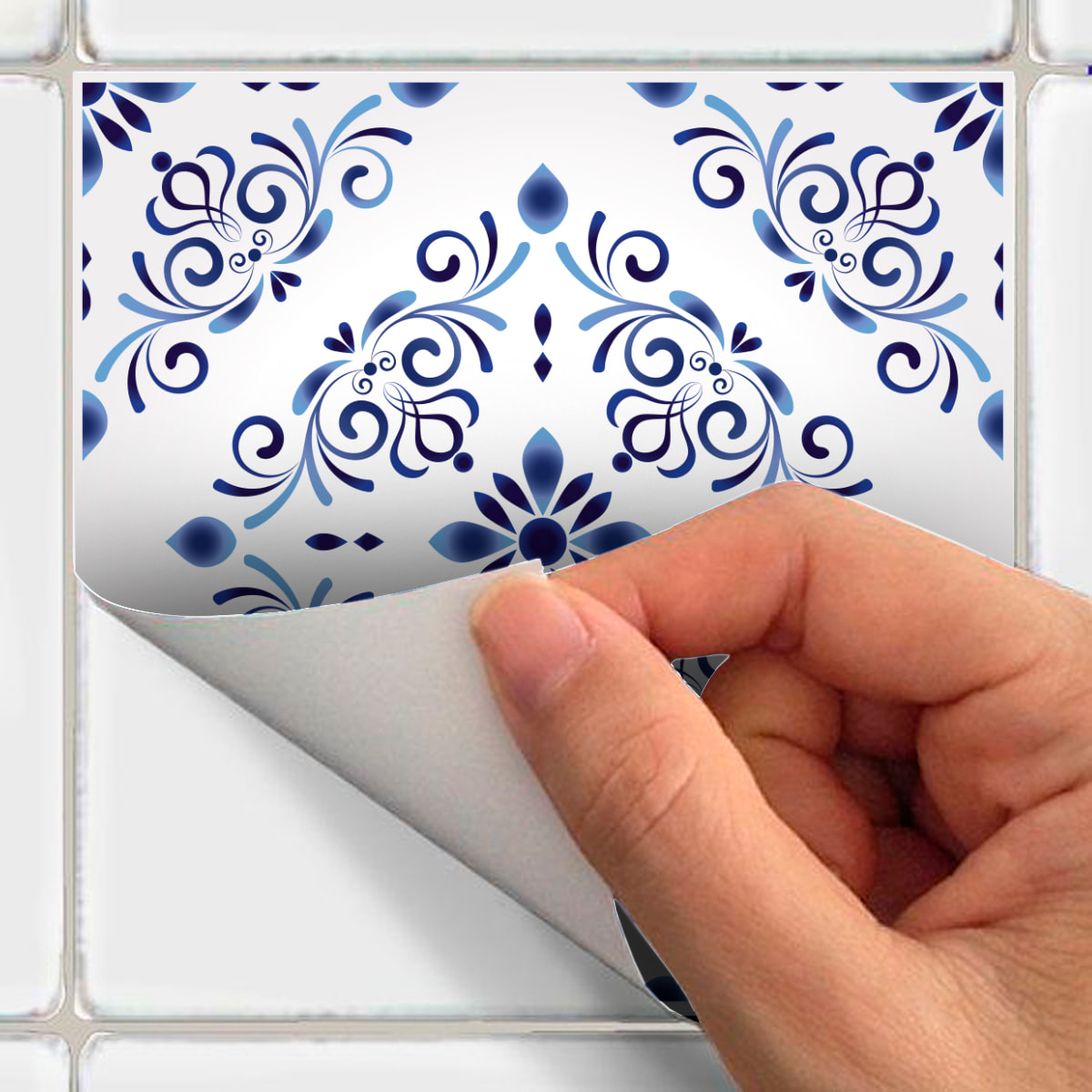 Stickers muraux - Sticker Mural Carrelage adhésif Cuisine Salle de Bain - 60 STICKERS CARRELAGES DELFT HAMBOURG