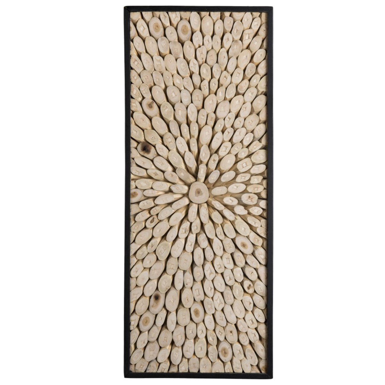 SAM - Décoration murale rectangulaire 100x40cm branches bois Teck nature