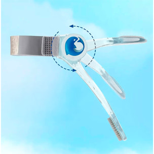 Soporte ergonómico para cuello con ajuste de altura y rotación 360°, ideal para mejorar la postura en casa o trabajo.