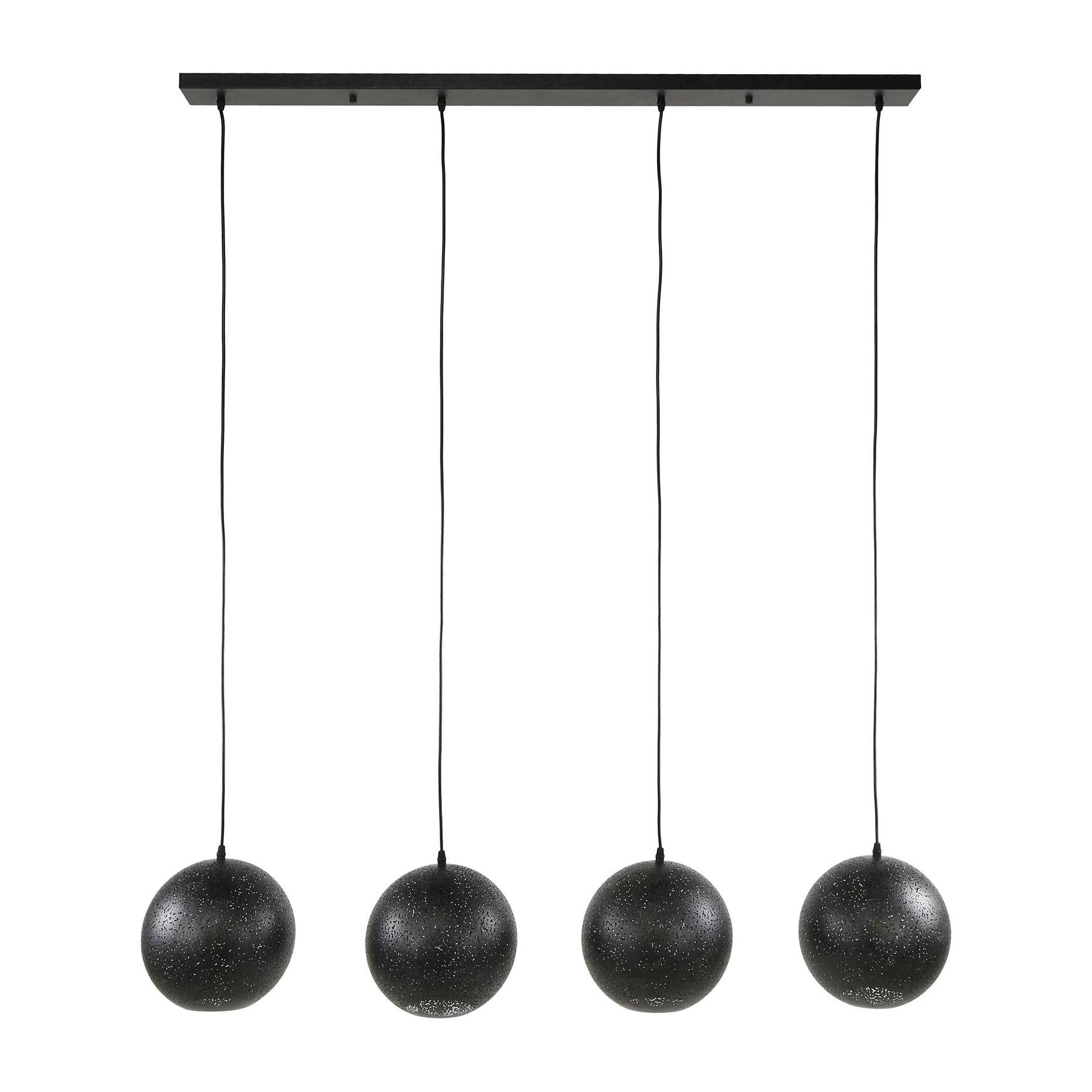 Suspension de table 4 globes métalliques ajourés RALF
