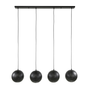 Suspension de table 4 globes métalliques ajourés RALF