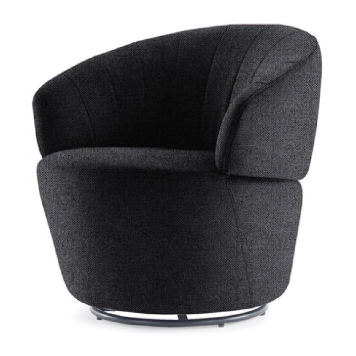 Fauteuil en tissu gris anthracite pivotant - ROMANE
