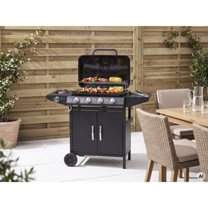 Barbecue gaz "Festa 5" - 5 brûleurs dont 1 latéral - 12.9 Kw- Noir